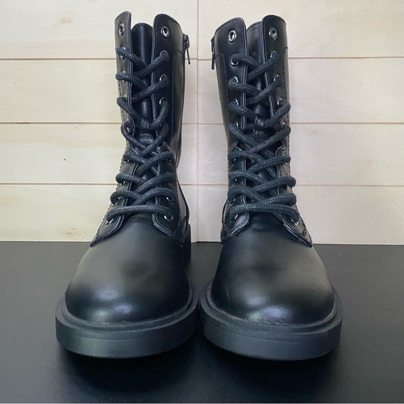 Steve Madden SM New York Lila Black Combat Boots Women's Size 6.5 Shoes M - Picture 5 of 11